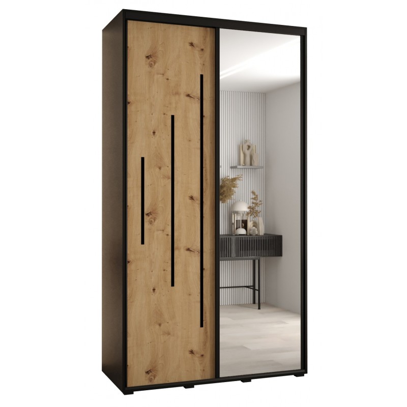 Szafa przesuwna z lustrem i drążkami wysuwanymi Cannes 13 130 głębokość 45 cm wysokość 205,2 cm