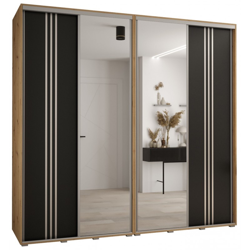 Szafa przesuwna z lustrem wysoka Davos 7 250 głębokość 60 cm wysokość 235,2 cm