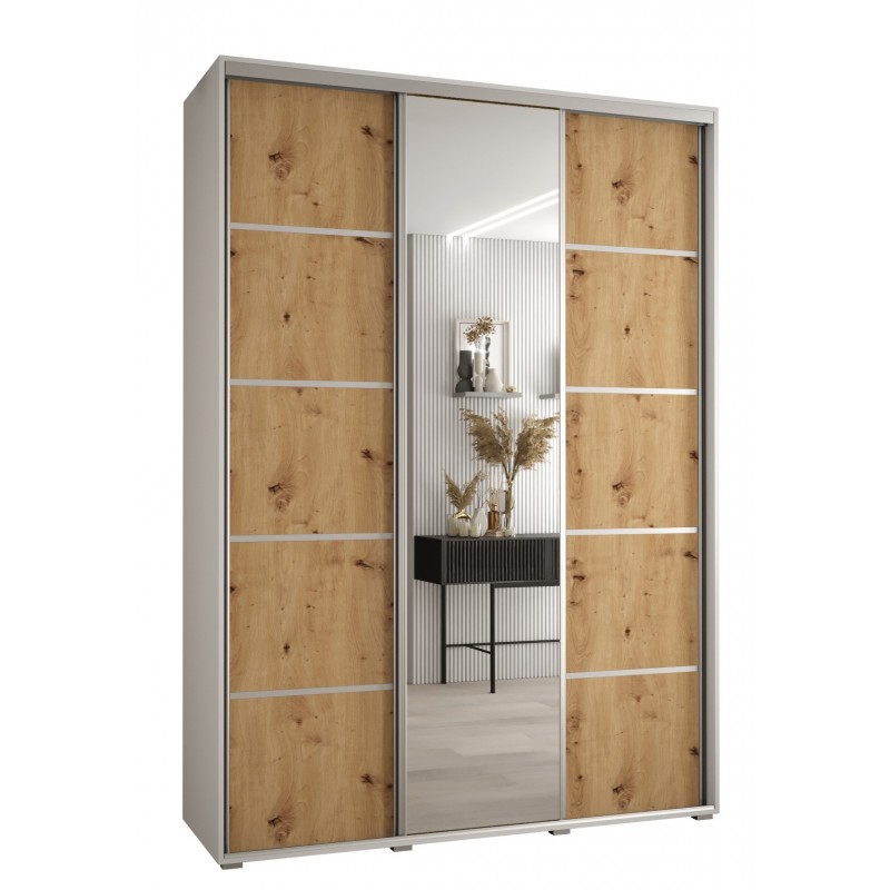 Szafa przesuwna z lustrem do przedpokoju Cannes 5 180 głębokość 60 cm wysokość 205,2 cm