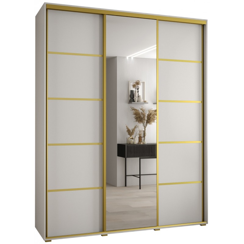 Szafa przesuwna z lustrem z drążkami Cannes 5 190 głębokość 45 cm wysokość 205,2 cm