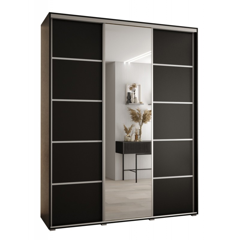 Szafa przesuwna z lustrem trzydrzwiowa Cannes 5 190 głębokość 60 cm wysokość 205,2 cm