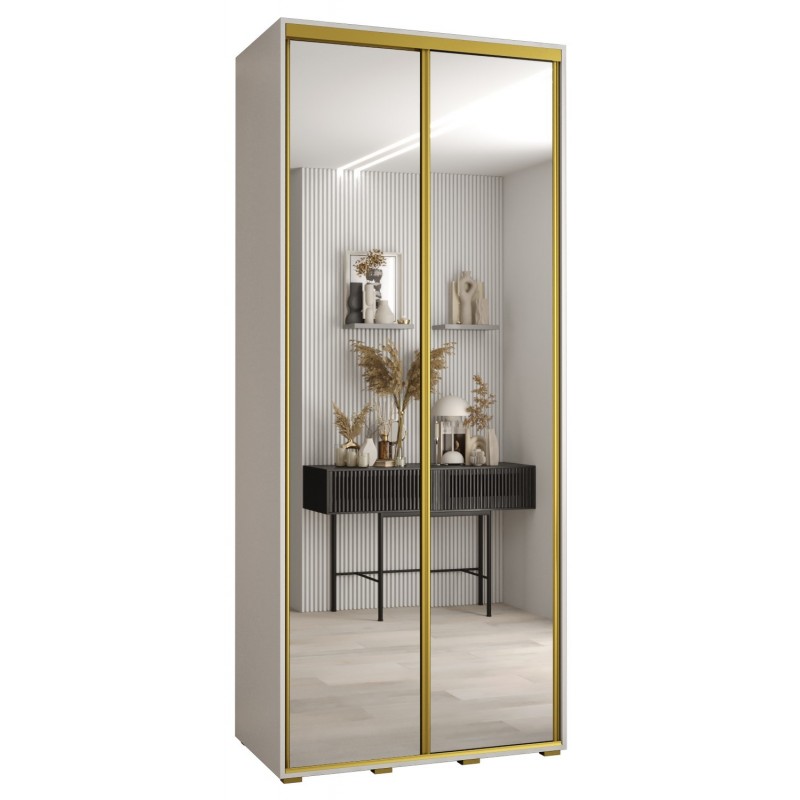Szafa przesuwna pokojowa z lustrem wysoka Cannes 2 100 głębokość 60 cm wysokość 205,2 cm