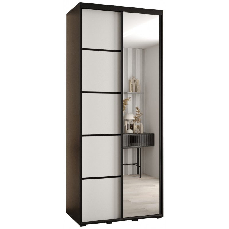 Szafa przesuwna z lustrem wysoka Davos 5 110 głębokość 45 cm wysokość 235,2 cm