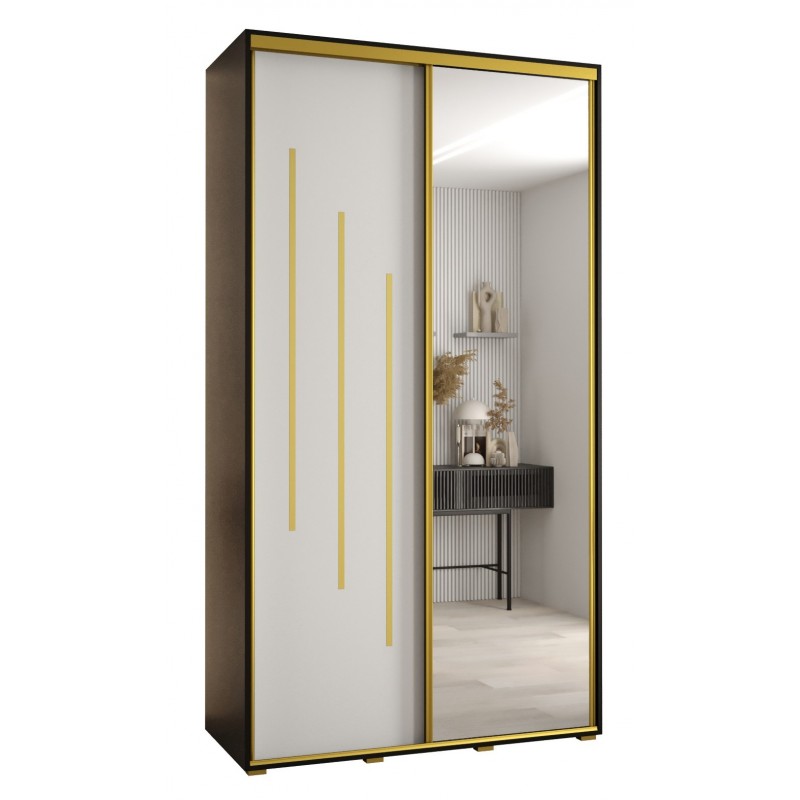 Szafa przesuwna z lustrem i półkami Cannes 9 130 głębokość 60 cm wysokość 205,2 cm