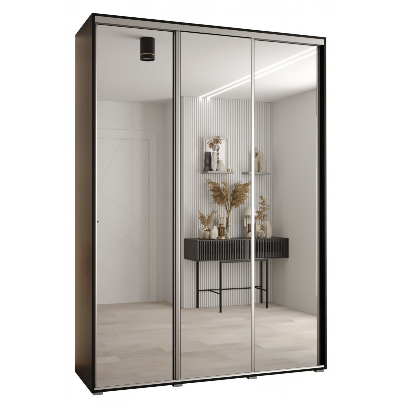 Szafa przesuwna z lustrem z półkami Cannes 2 170 głębokość 45 cm wysokość 205,2 cm