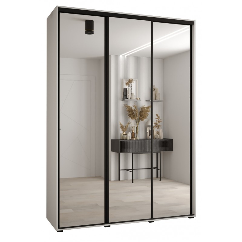 Szafa przesuwna na ubrania z lustrem Cannes 2 170 głębokość 60 cm wysokość 205,2 cm