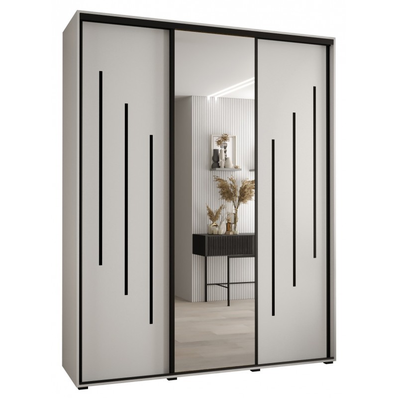 Szafa przesuwna z lustrem garderoba Cannes 9 190 głębokość 45 cm wysokość 205,2 cm