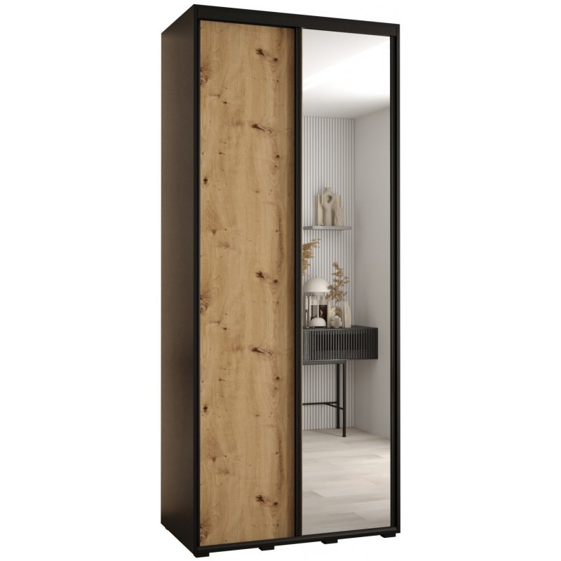 Szafa przesuwna z lustrem garderoba Cannes 3 110 głębokość 60 cm wysokość 205,2 cm