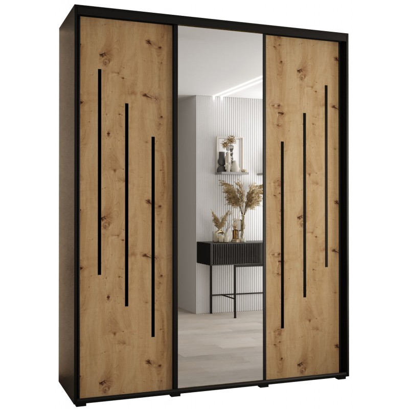 Szafa przesuwna z lustrem do przedpokoju Cannes 9 200 głębokość 60 cm wysokość 205,2 cm