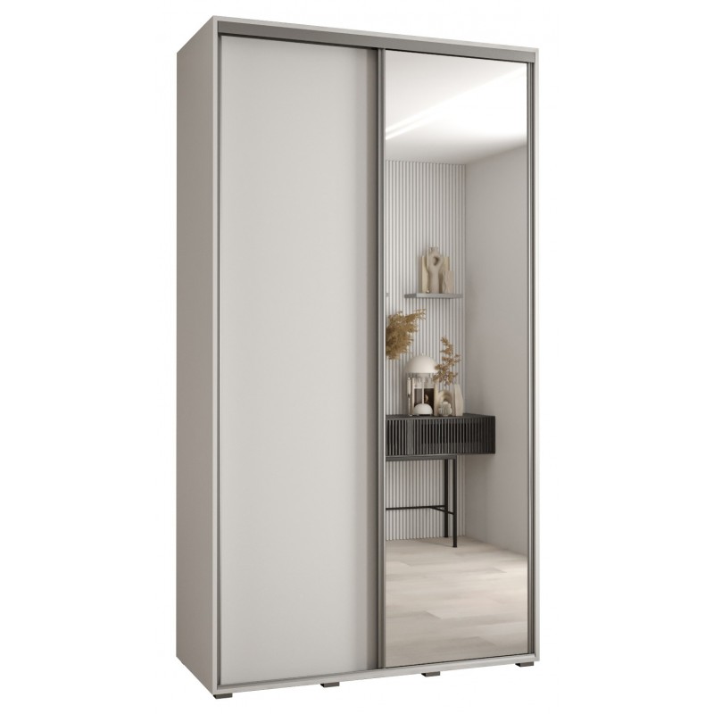 Szafa przesuwna z lustrem garderobiana Cannes 3 130 głębokość 45 cm wysokość 205,2 cm