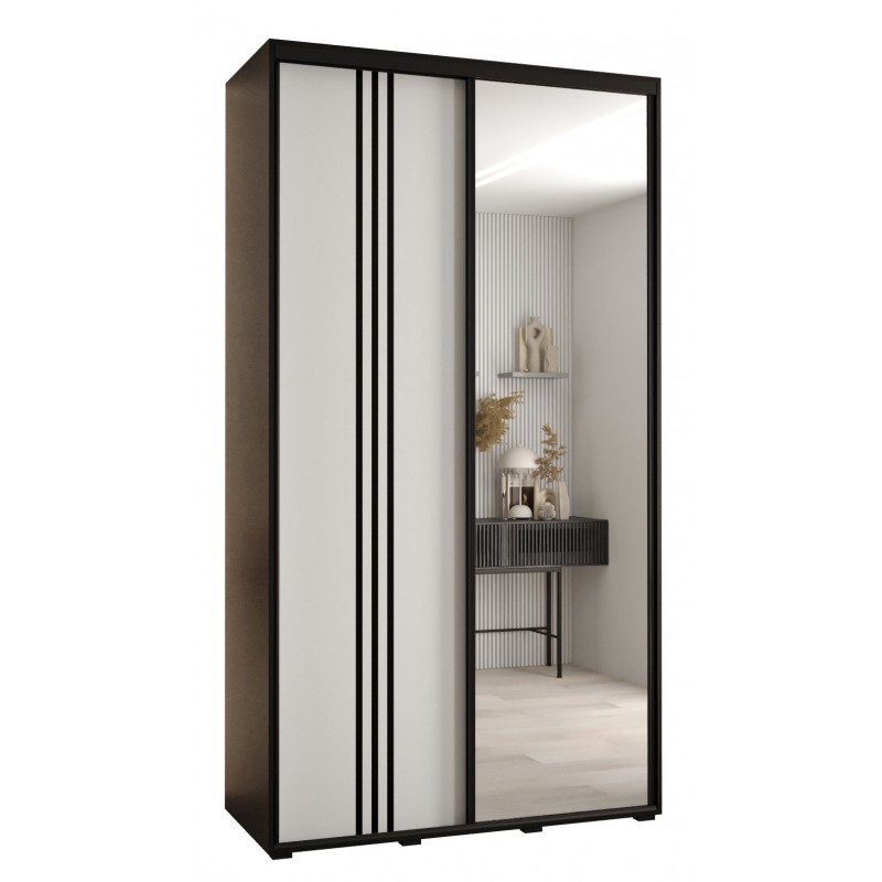 Szafa przesuwna z lustrem garderoba Cannes 7 140 głębokość 45 cm wysokość 205,2 cm