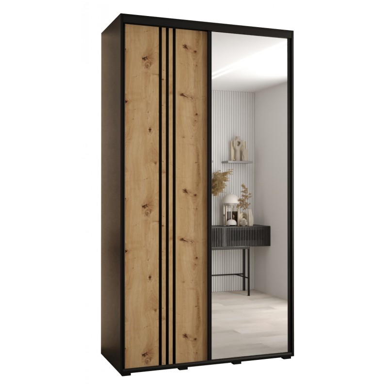 Szafa przesuwna z lustrem i drążkami Cannes 7 140 głębokość 60 cm wysokość 205,2 cm