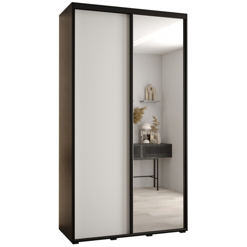 Szafa przesuwna z lustrem i półkami Cannes 3 130 głębokość 60 cm wysokość 205,2 cm