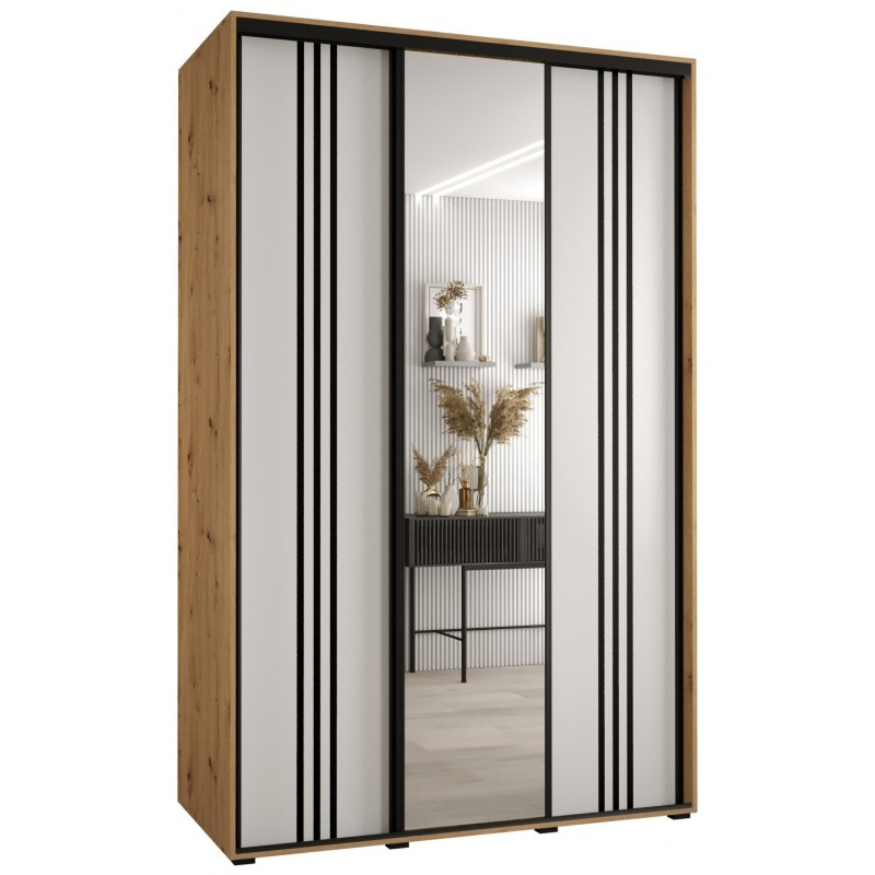 Szafa przesuwna z lustrem do przedpokoju Cannes 7 160 głębokość 60 cm wysokość 205,2 cm