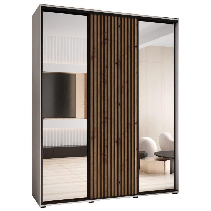 Szafa przesuwna z lustrem Sapporo 2 200 głębokość 60 cm wysokość 205,2 cm