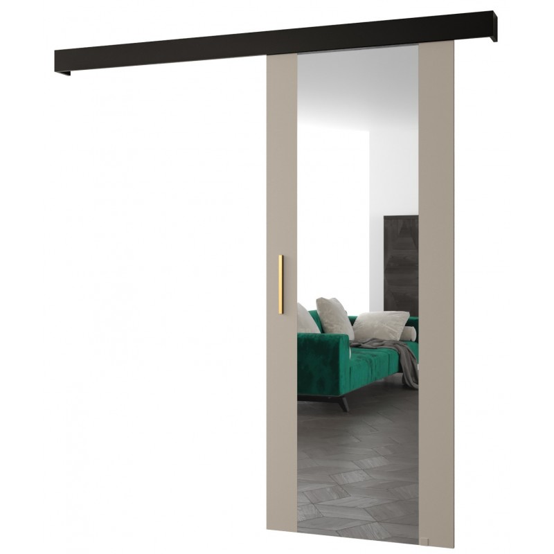 Drzwi przesuwne z lustrem wewnętrzne naścienne, drzwi loft do zabudowy, system przesuwny Salwador wzór II