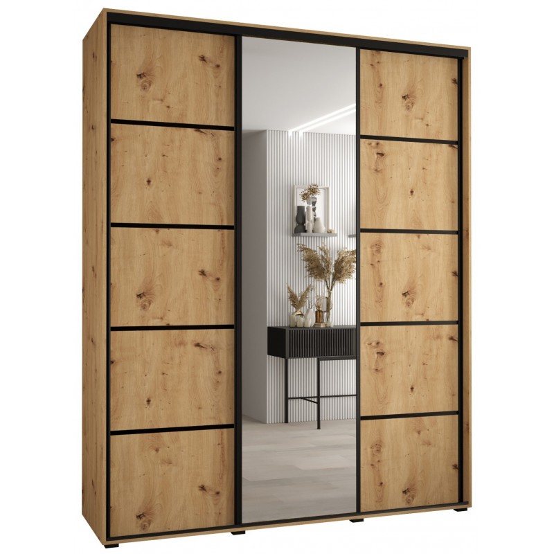 Szafa przesuwna z lustrem wysoka Davos 5 200 głębokość 45 cm wysokość 235,2 cm