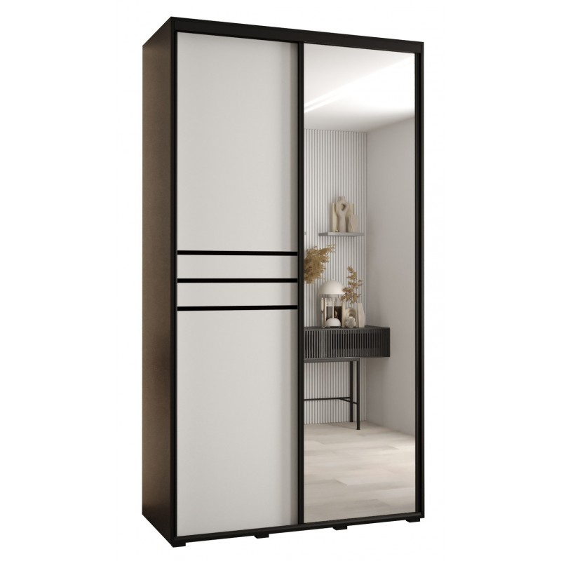 Szafa przesuwna z lustrem garderoba Cannes 11 130 głębokość 60 cm wysokość 205,2 cm
