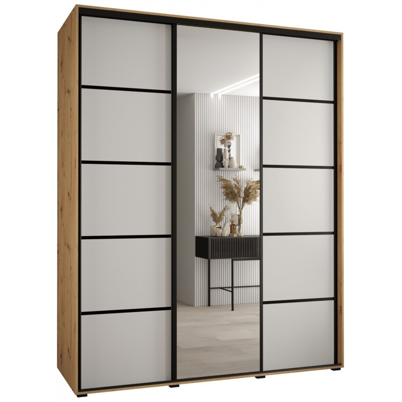 Szafa przesuwna z lustrem wysoka Davos 5 200 głębokość 60 cm wysokość 235,2 cm