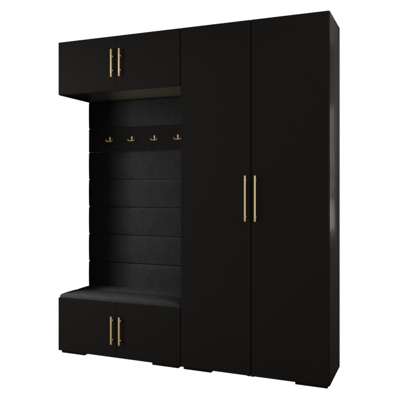 Garderoba wysoka do przedpokoju INOVA 3 Zestaw 18 wysokość 236,7 biały czarny kaszmir