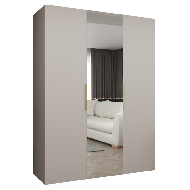 Szafa uchylna z lustrem garderoba z cichym domykiem ubraniowa z półkami MARBELLA 2 150 głębokość 52 cm wysokość 202 cm