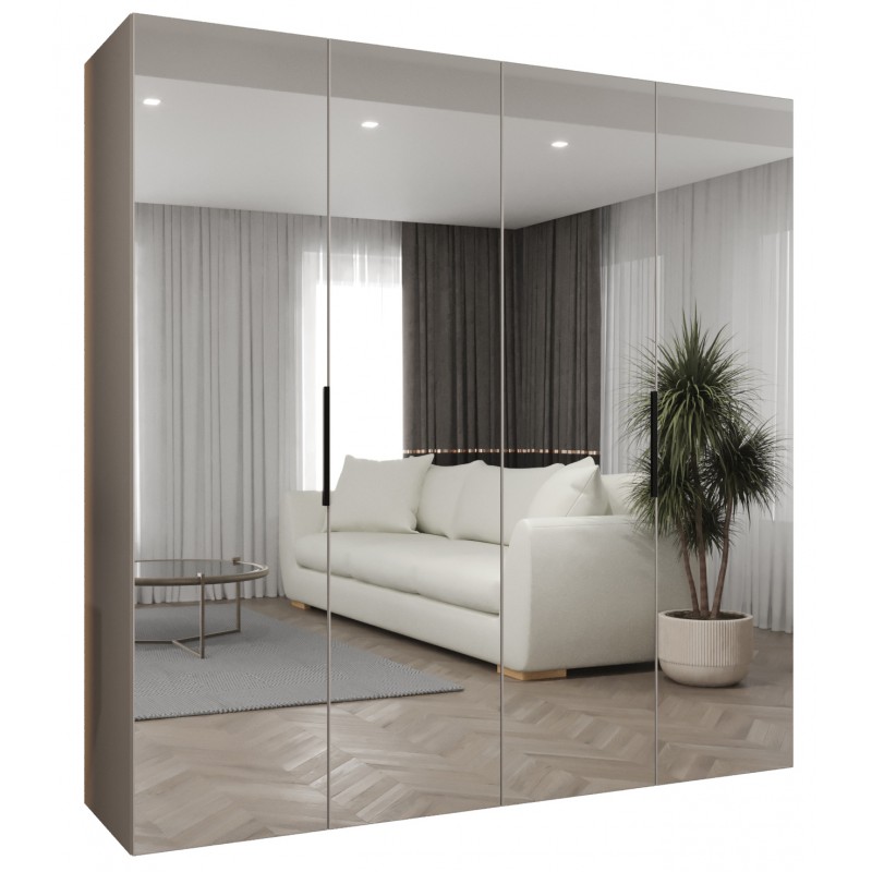 Szafa uchylna z lustrem garderoba z cichym domykiem ubraniowa z półkami MARBELLA 3 200 głębokość 52 cm wysokość 202 cm