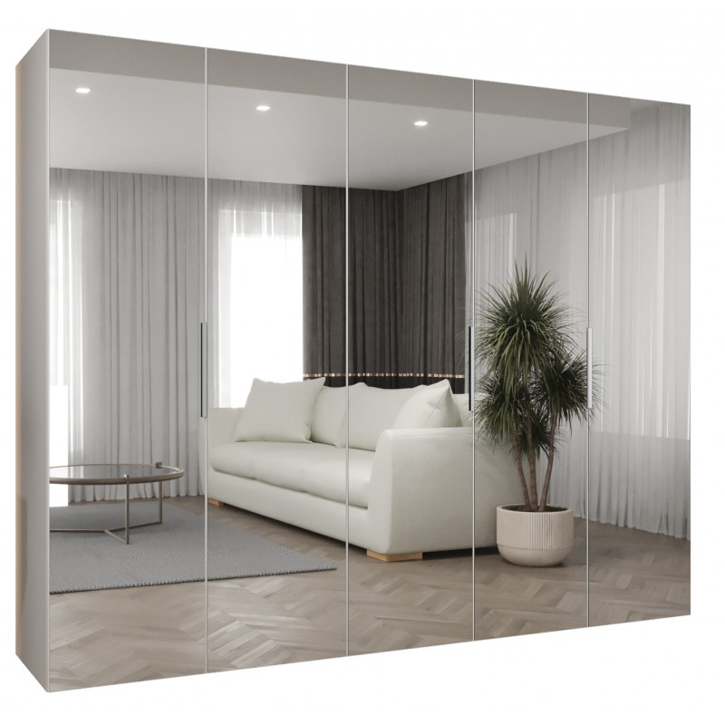 Szafa uchylna z lustrem garderoba z cichym domykiem ubraniowa z półkami MARBELLA 3 250 głębokość 52 cm wysokość 202 cm