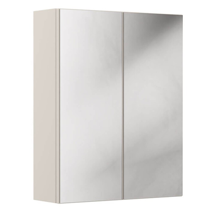 Szafka z Lustrem 60cm 2 Drzwi Kolekcja Bella Cashmere Kaszmirowy Mat