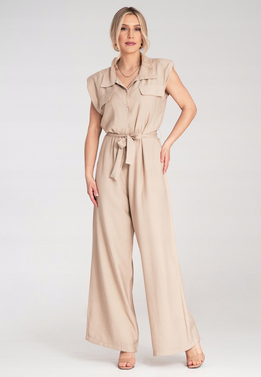 Kombinezon damski elegancki Kombinezon wiązany Beżowy M1176 r. UNI