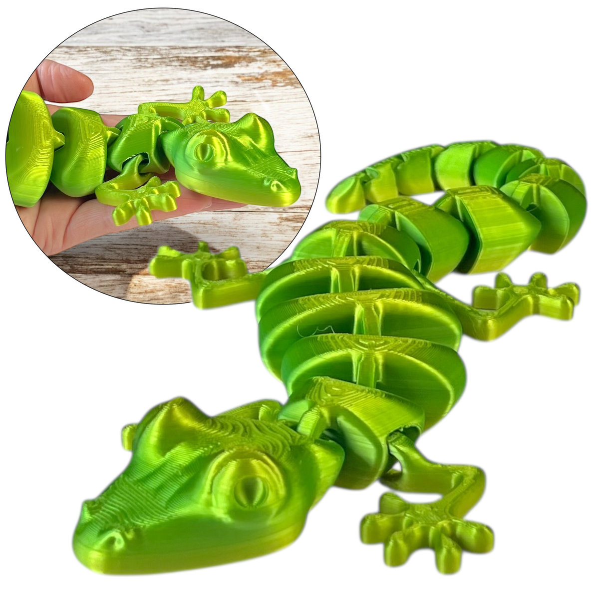 Figurka dekoracyjna 40 cm RUCHOMA jaszczurka 3D lizard prezent dla dziecka