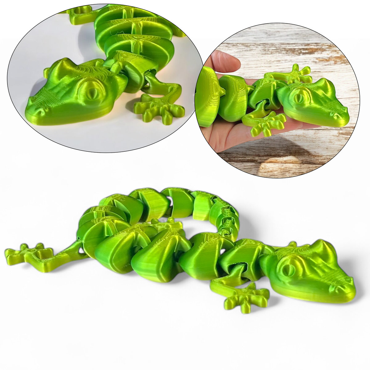 Figurka dekoracyjna 29 cm RUCHOMA jaszczurka 3D lizard Dzień dziecka