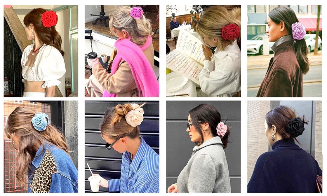 SPINKA ozdoba DO WŁOSÓW duża klamra KWIAT klasyczna elegancka