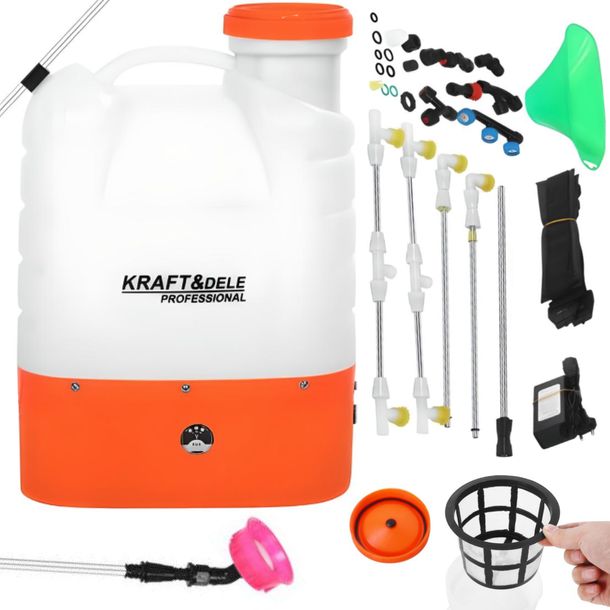 Opryskiwacz Akumulatorowy Plecakowy Ciśnieniowy 16l 12v Lanca +dysze Zestaw