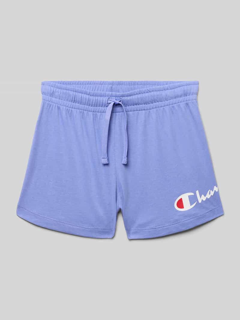 Szorty z dzianiny dresowej o kroju regular fit z nadrukiem z logo