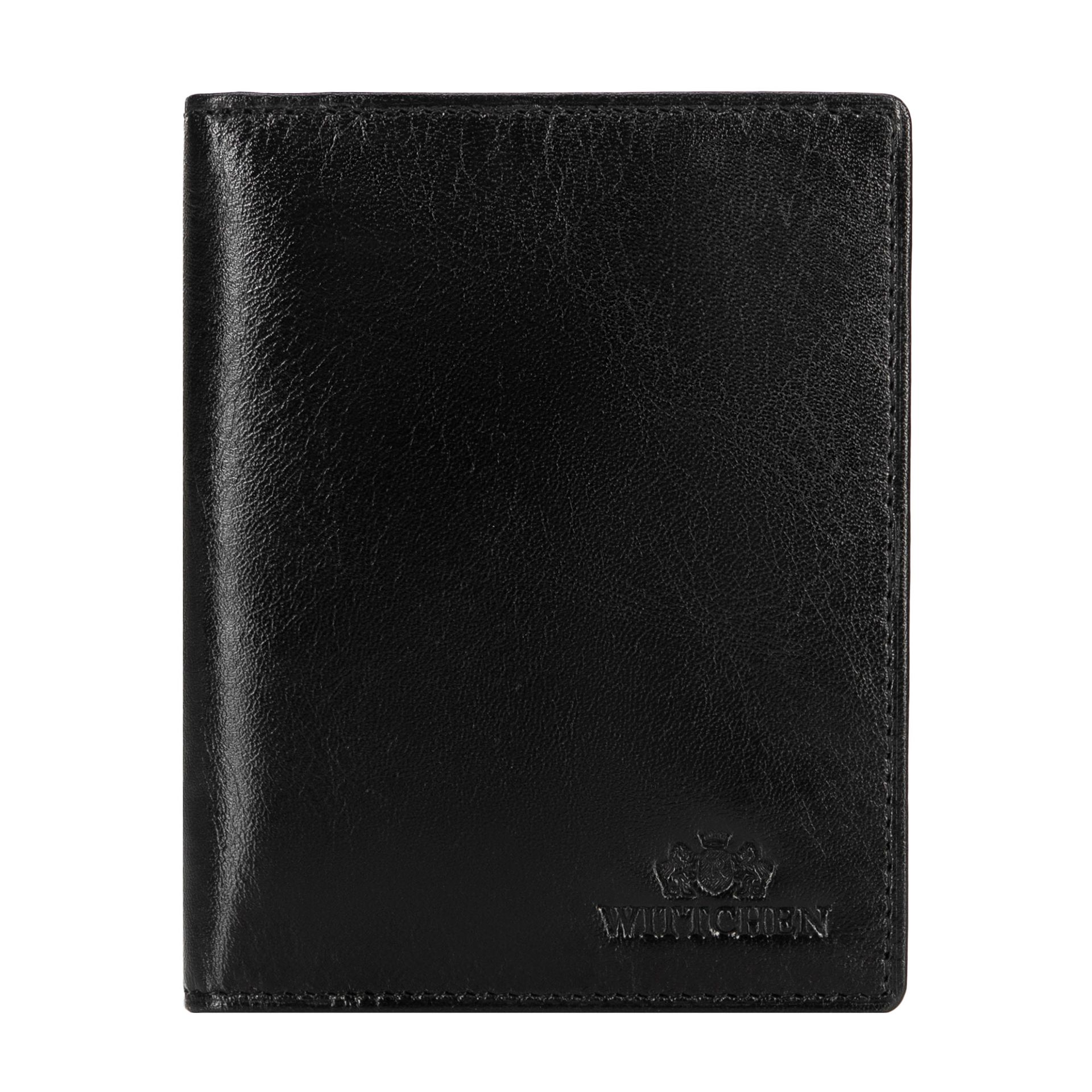 Skórzane etui na dokumenty pionowe czarne