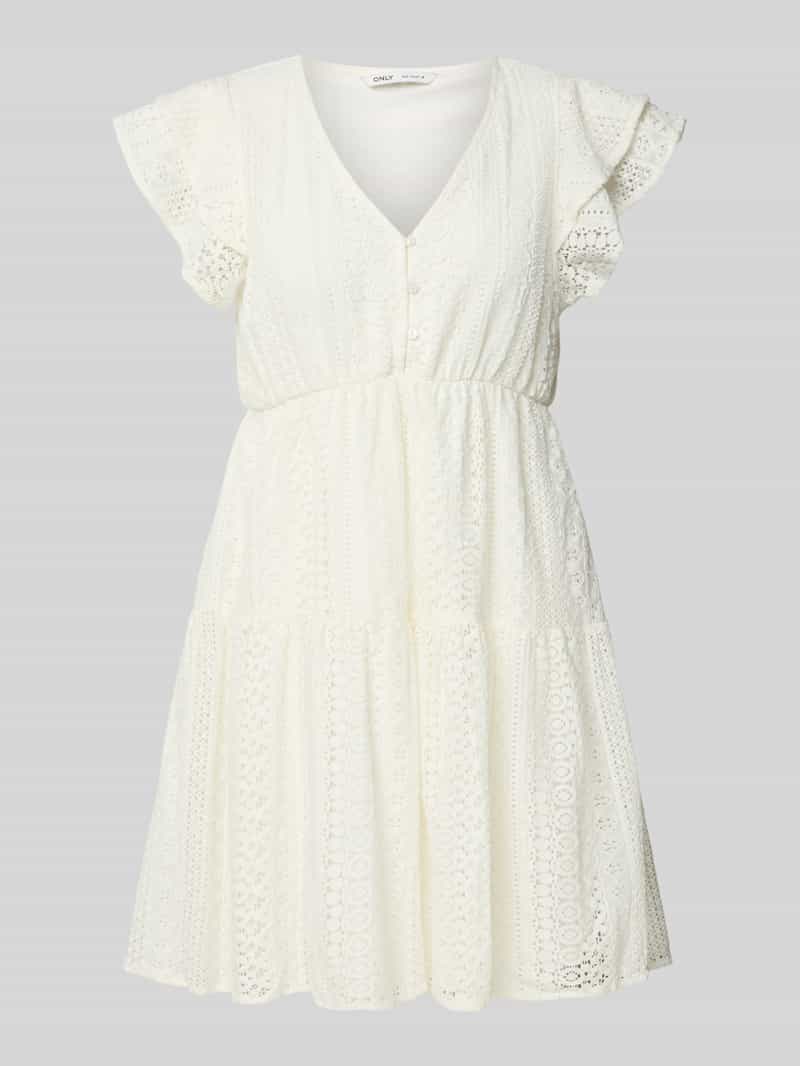 Sukienka koronkowa lekko rozkloszowana z czystej bawełny model ‘HELENA’