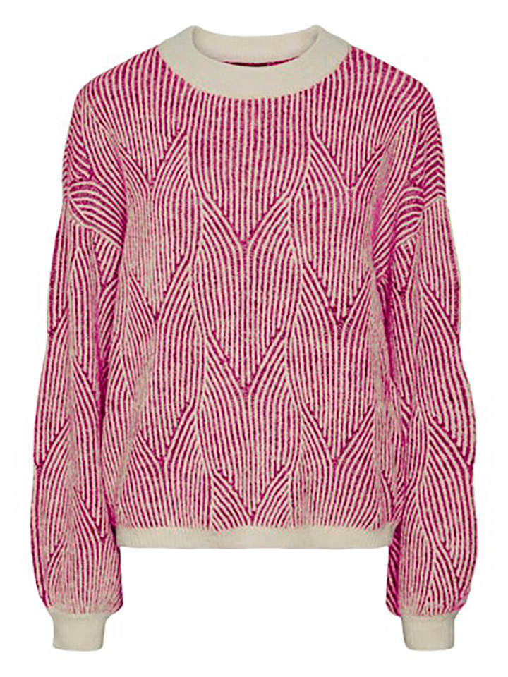 Pieces Sweter w kolorze różowym