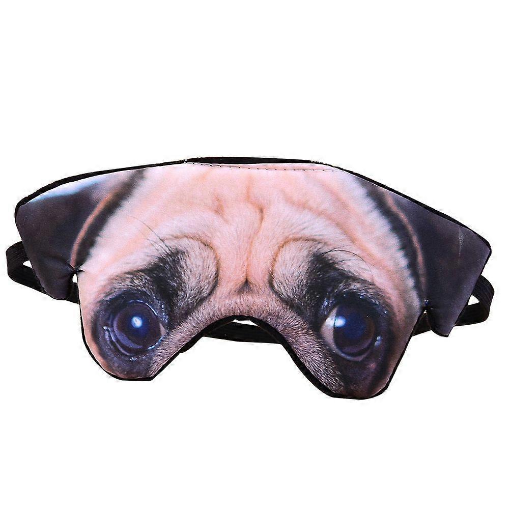 3D Wzór psa Maska na oczy Zabawny odcień Drzemka Pokrowiec Opaska na oczy Maska do spania Opaska na oko Gogle do spania (Mops) Multi