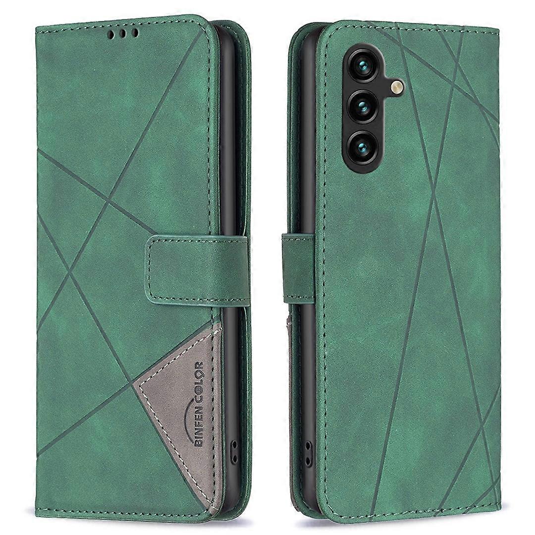 Dla Samsung Galaxy A26 5G Etui Skórzany Pokrowiec na Telefon Portfel Stojak-Zielony Wielobarwny Green