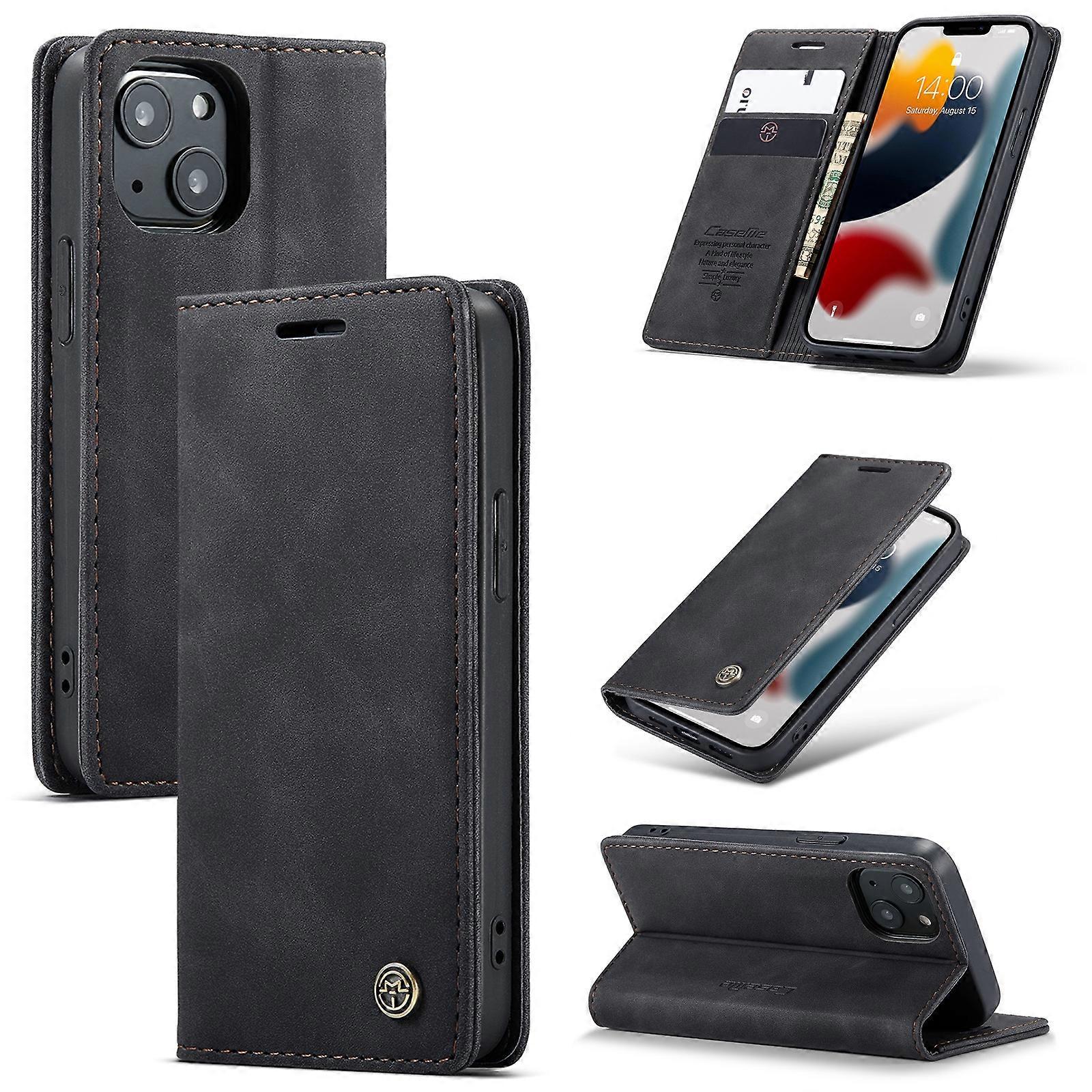 Do iPhone'a 13 mini CaseMe-013 Wielofunkcyjne retro matowe poziome skórzane etui z klapką z miejscem na kartę, uchwytem i portfelem