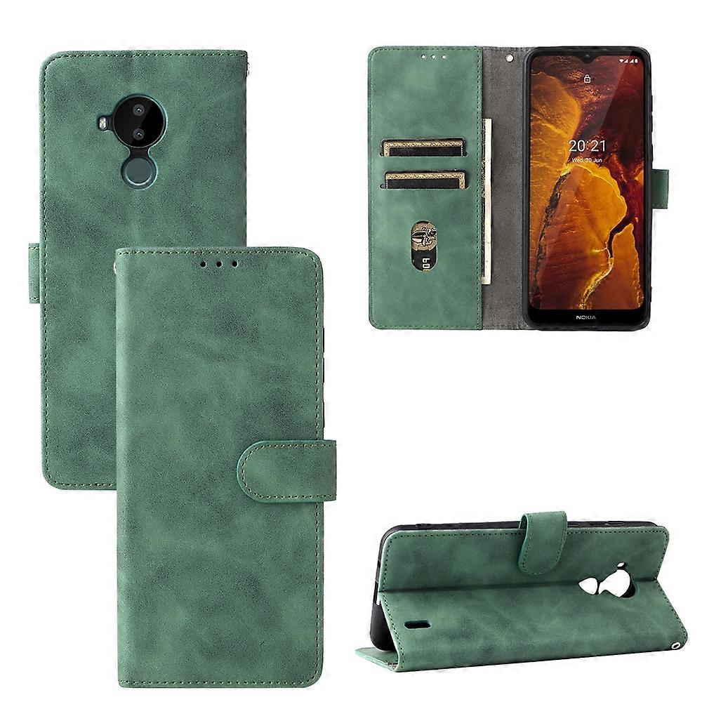 Dla Nokia C30 Solid Color Skin Feel Magnetyczna klamra Pozioma klapka Tekstura łydki Skórzane etui PU z uchwytem i miejscami na karty oraz portfelem