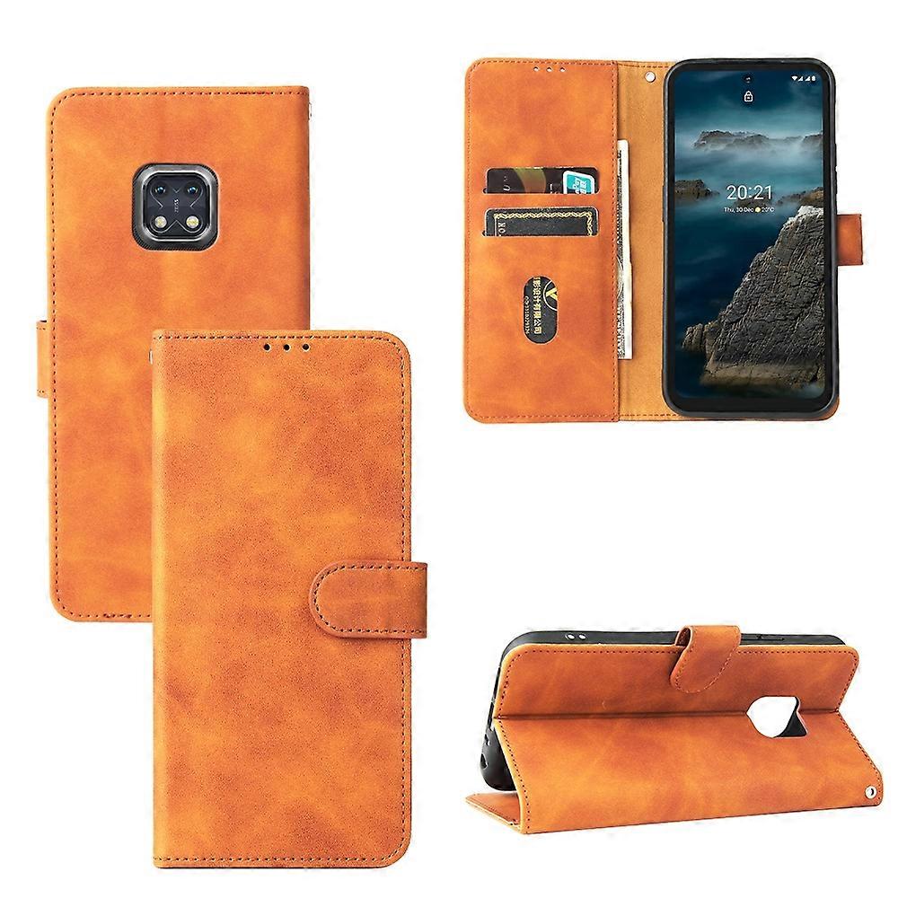 Jednolity kolor Skin Feel Magnetyczna klamra Pozioma klapka Tekstura łydki Etui ze skóry PU z uchwytem i miejscami na karty oraz portfelem do Nokia...