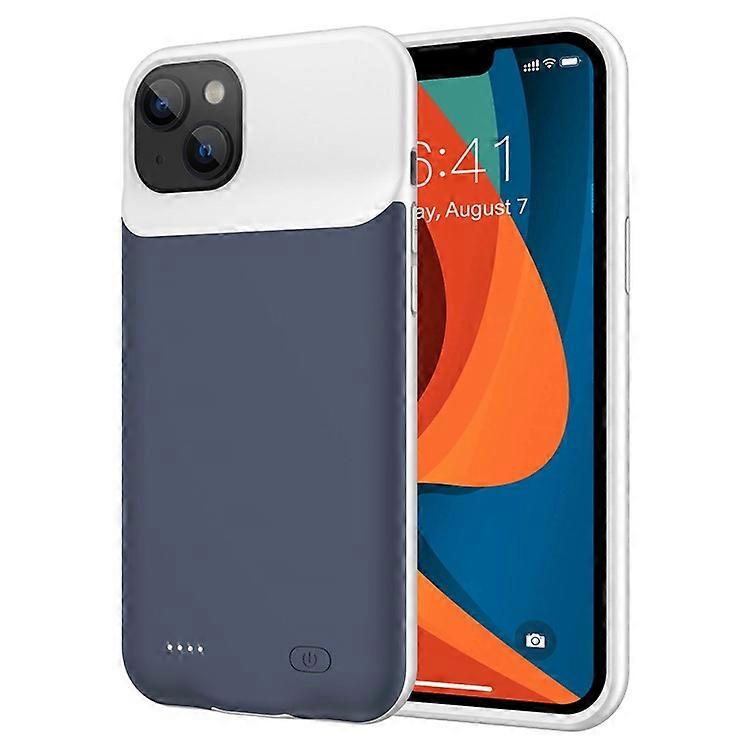 D88 Kompatybilny z iPhone 14 Etui na baterie 7000 mAh ze wskaźnikiem LED Przenośne etui ładujące Etui na telefon Power Bank, obsługa Audio F Niebieski