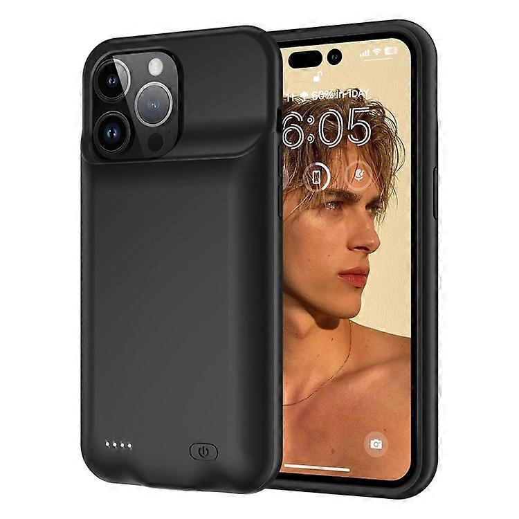 Etui na baterie D98 kompatybilne z iPhone 15 Pro Max, 8500 mAh Rozszerzone ładowalne etui na telefon z obsługą funkcji audio Czarny