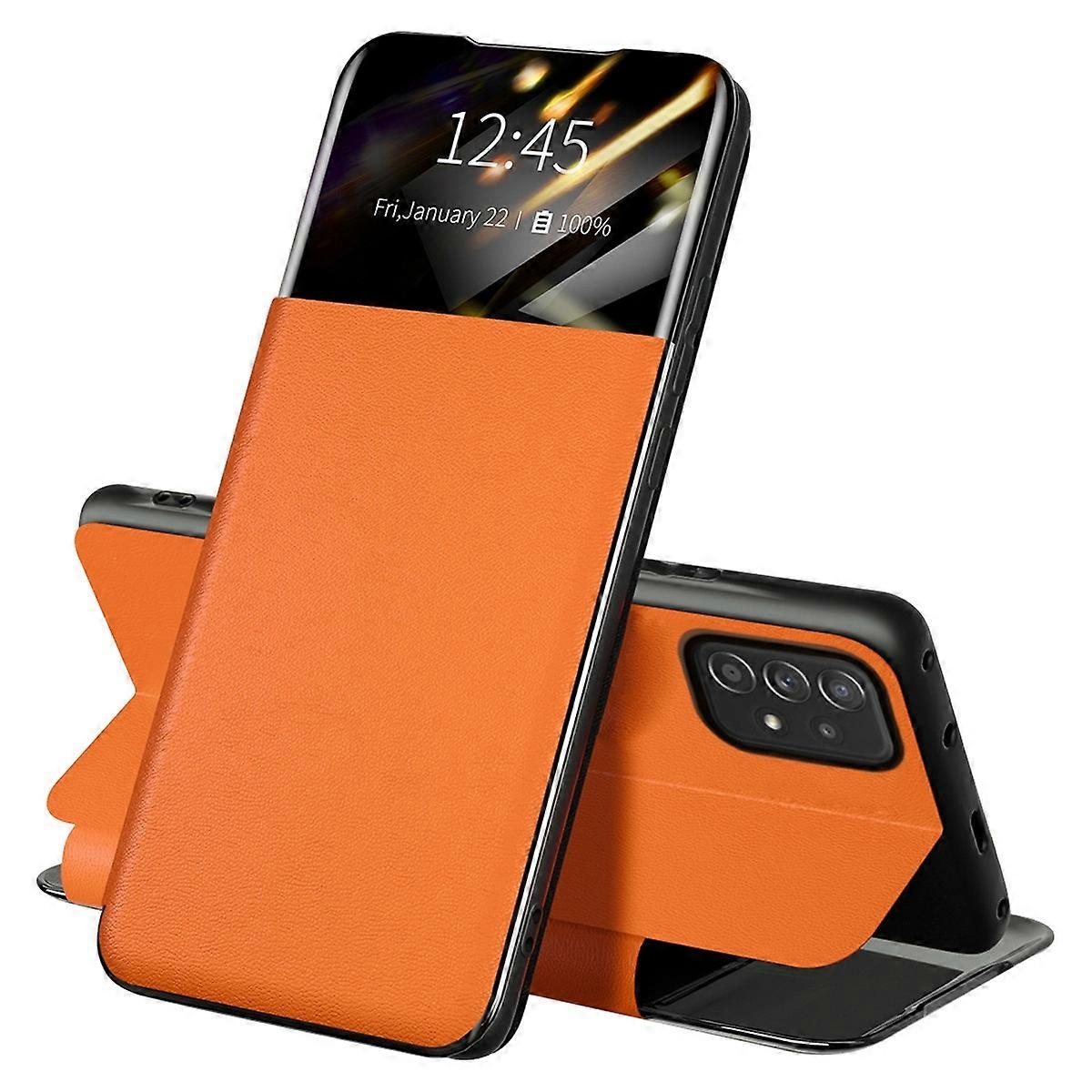 Do Samsung Galaxy A52 4G / 5G / A52s 5G Skórzane etui na telefon z uchwytem na karty Wielobarwny Orange