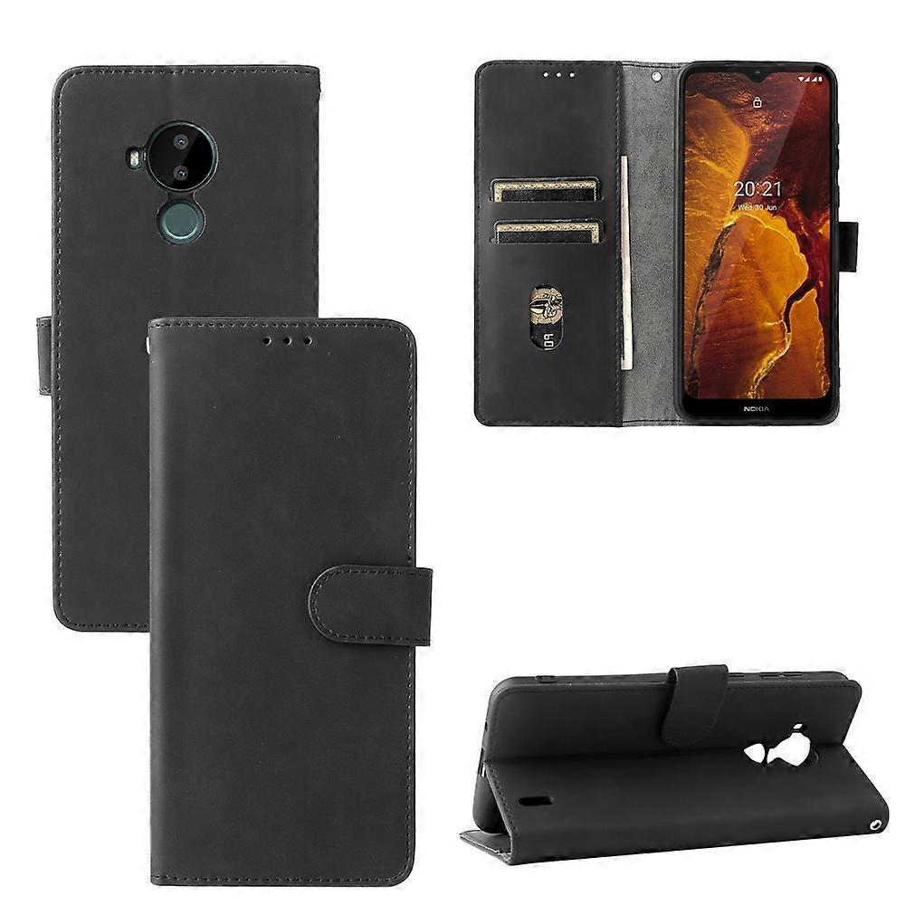 Dla Nokia C30 Solid Color Skin Feel Magnetyczna klamra Pozioma klapka Tekstura łydki Skórzane etui PU z uchwytem i miejscami na karty oraz portfele...
