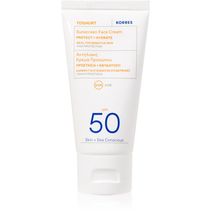 Korres Yoghurt Sunscreen krem do opalania twarzy o działaniu nawilżającym SPF 30 50 ml