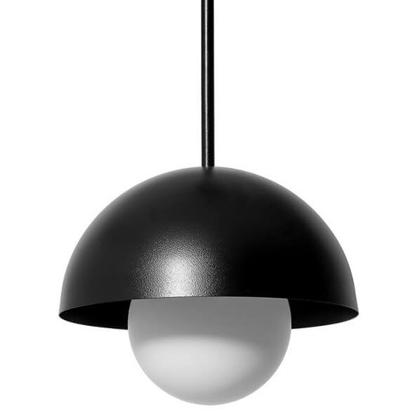 Wisząca lampa okrągła do jadalni Kello KEA122P0 kulista czarna biała