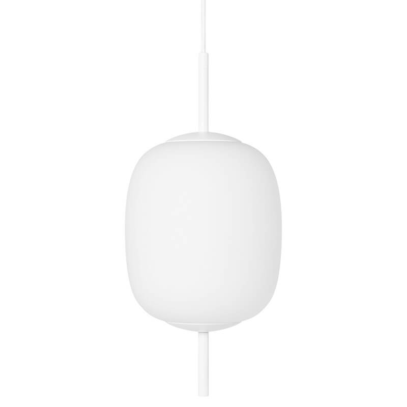 Lampa wisząca do sypialni Epli Mini EM0111P0 szklana metalowa biała