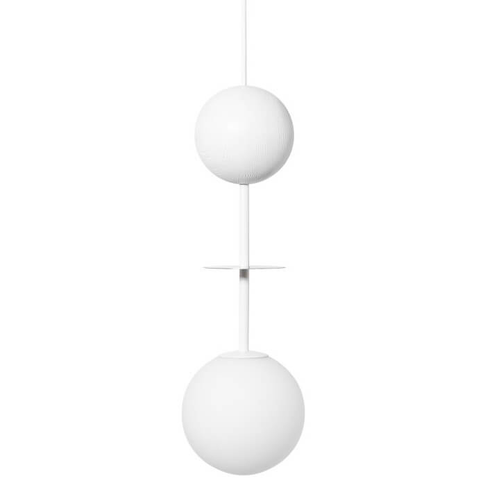 Wisząca lampa kulista Oio OIA131P0 kula ball nad stół biała mosiądz